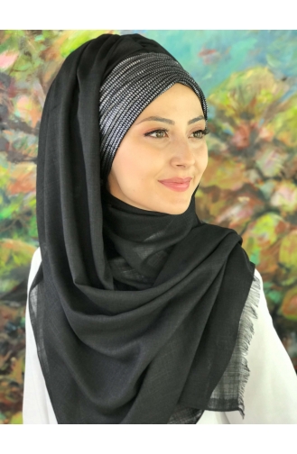 Schwarz Praktischer Turban 12-01