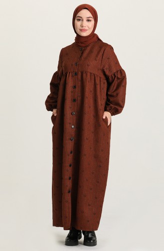 Robe Hijab Couleur Brun 22k8456-01