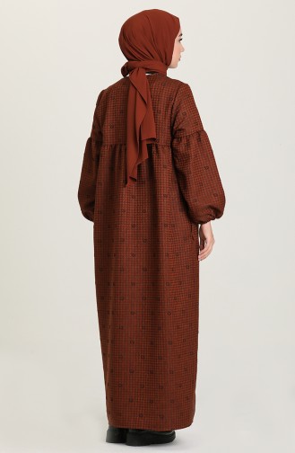 Robe Hijab Couleur Brun 22k8456-01