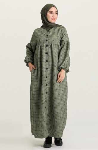 Grün Hijab Kleider 22k8456-02