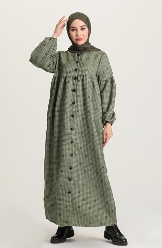 Green Hijab Dress 22k8456-02