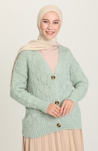 Unreife Mandelgrün Strickjacke 1501A-01