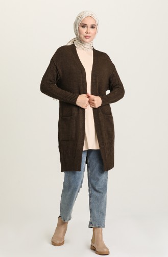 Dunkelgrün Strickjacke 1503-05