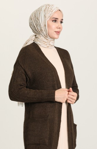 Dunkelgrün Strickjacke 1503-05