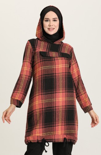 Kapüşonlu Oduncu Sweatshirt 2045-03 Kiremit