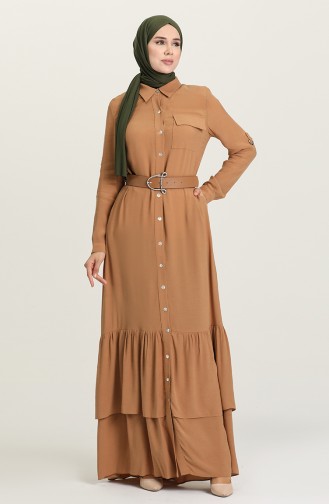 Camel Hijab Dress 61308-04