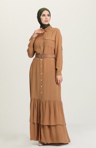 Camel Hijab Dress 61308-04