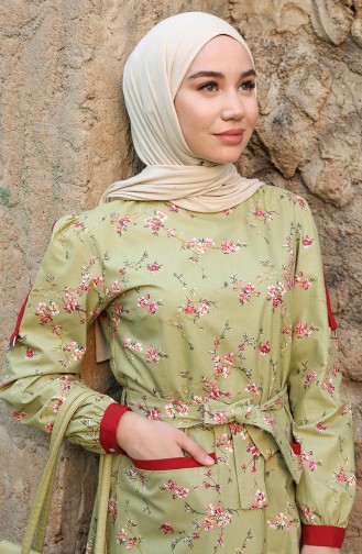 Khaki Hijab Dress 1144-01