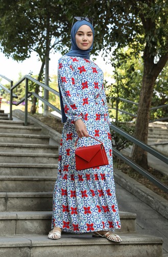 Red Hijab Dress 1148-01