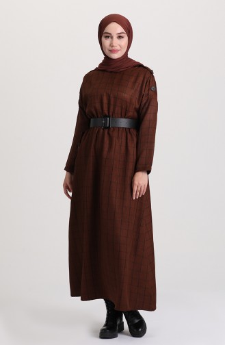 Robe Hijab Couleur Brun 22K8445-08