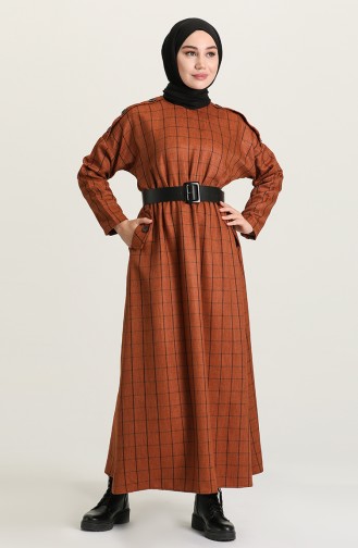 Tan Hijab Dress 22K8445-09