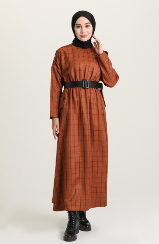 Tan Hijab Dress 22K8445-09
