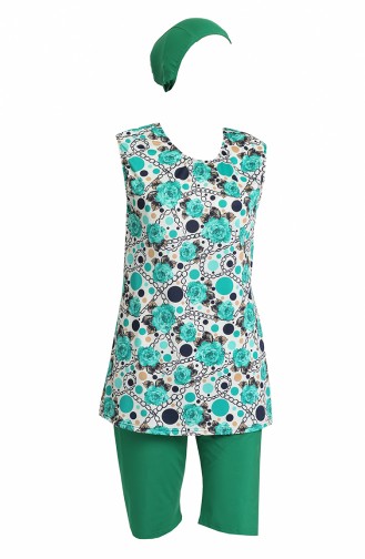 Maillot de Bain Hijab Turquoise 0171-01
