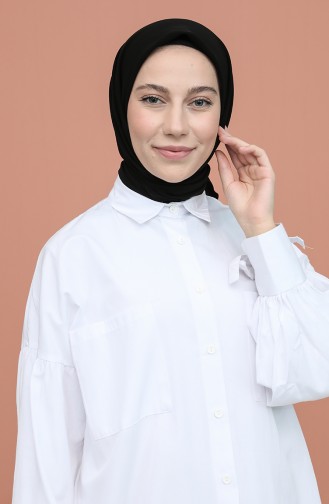 Kare Düz Medine İpeği Eşarp 1903205-05 Siyah