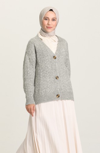 Grau Strickjacke 1501-04