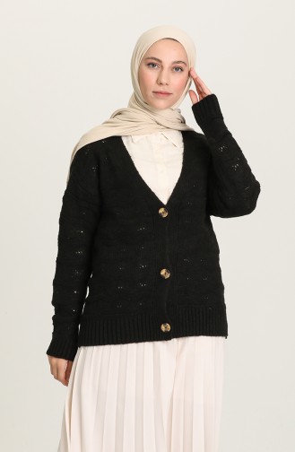 Schwarz Strickjacke 1510-04