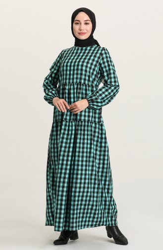 Grün Hijab Kleider 1674-01