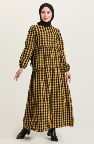 Mustard Hijab Dress 1674-02