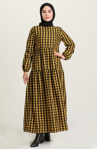 Mustard Hijab Dress 1674-02