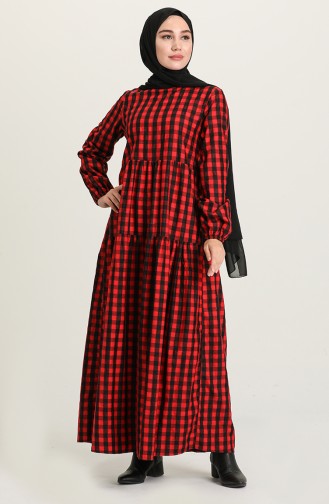 Red Hijab Dress 1674-04