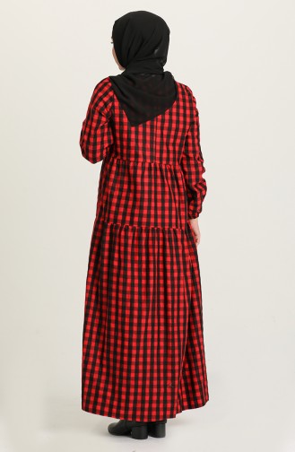 Rot Hijab Kleider 1674-04