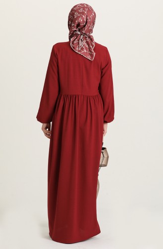 Claret Red Hijab Dress 1677-02