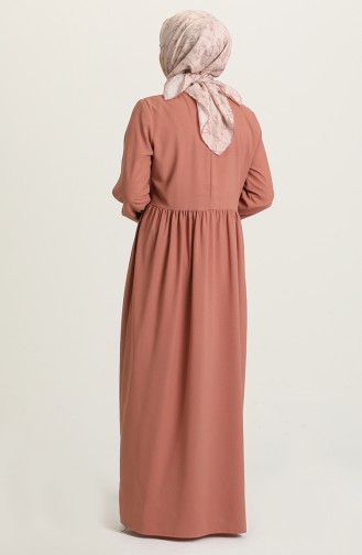 Robe Hijab Rose Pâle Foncé 1677-03