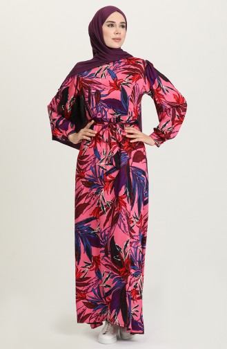 Fuchsia Hijab Dress 60231-01