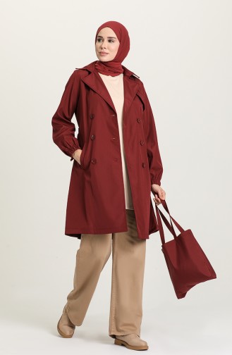Claret red Trench Coats Models 3001-02
