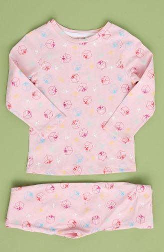Kız Çocuk Pijama Takım 1002-01 Pembe