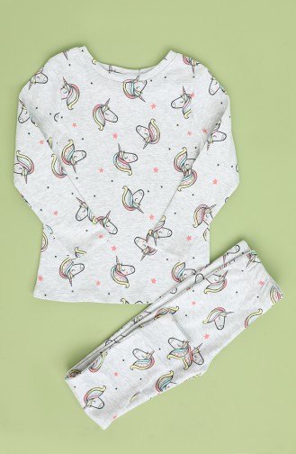 Ensemble de Pyjamas Bébé et Enfant Gris 1008-01