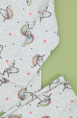 Gray Baby and Children`s Pajama Set 1008-01