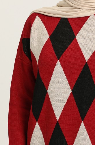 Triko Kazak Pantolon İkili Takım 4371-07 Bordo