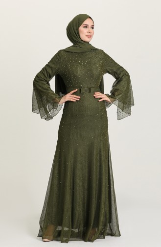 Khaki Hijab-Abendkleider 1017-A01