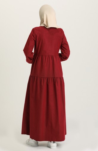 Claret Red Hijab Dress 1675-01
