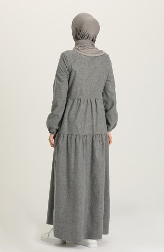 Grau Hijab Kleider 1675-04
