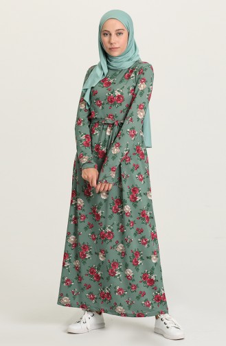 فستان أخضر حشيشي 1033-01