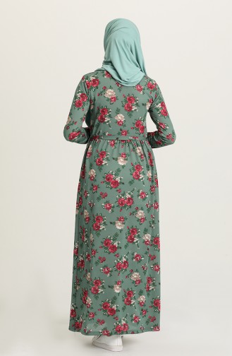Green Hijab Dress 1033-01