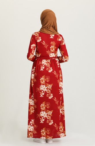 Claret Red Hijab Dress 1043-01