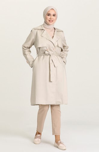 Beige Trench Coats Models 0250-01