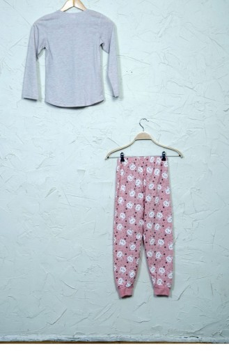 Kız Çocuk Uzun Kol Pamuklu Pijama Takım 40070110 Bej