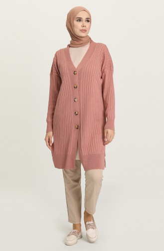 Beige-Rose Strickjacke 4355-08