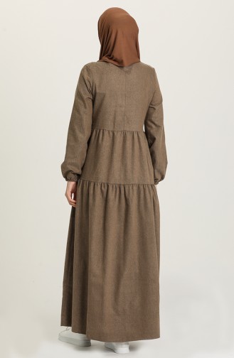 Khaki Hijab Dress 1675-02