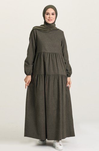 Beige-Rose Hijab Kleider 1675-07