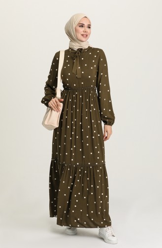 Khaki Hijab Kleider 60259-01