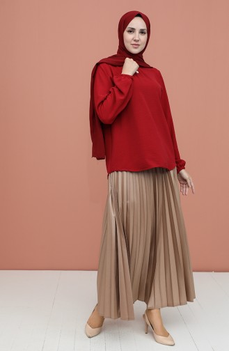 Claret Red Blouse 1019-02