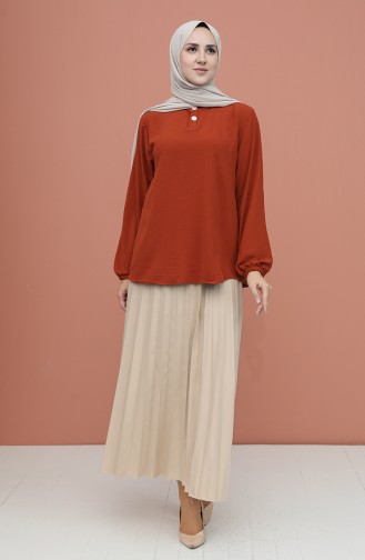 Brick Red Blouse 1019-04