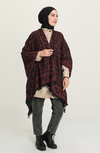 Claret red Poncho 1043-07