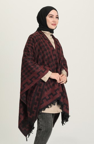 Claret red Poncho 1043-07