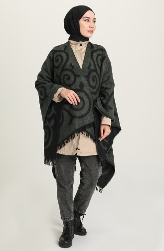 Smaragdgrün Poncho 1045-05